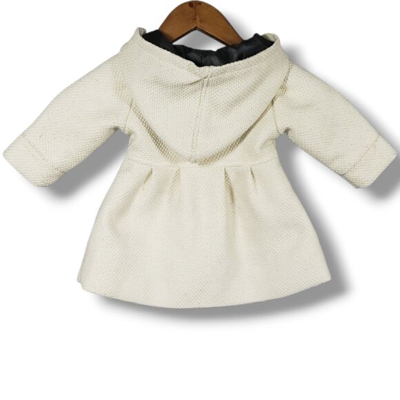 Toddler Quilted Parka Cream 12M Cozycore Winter Neutral Vintage Chic Cottage - Picture 3 of 10